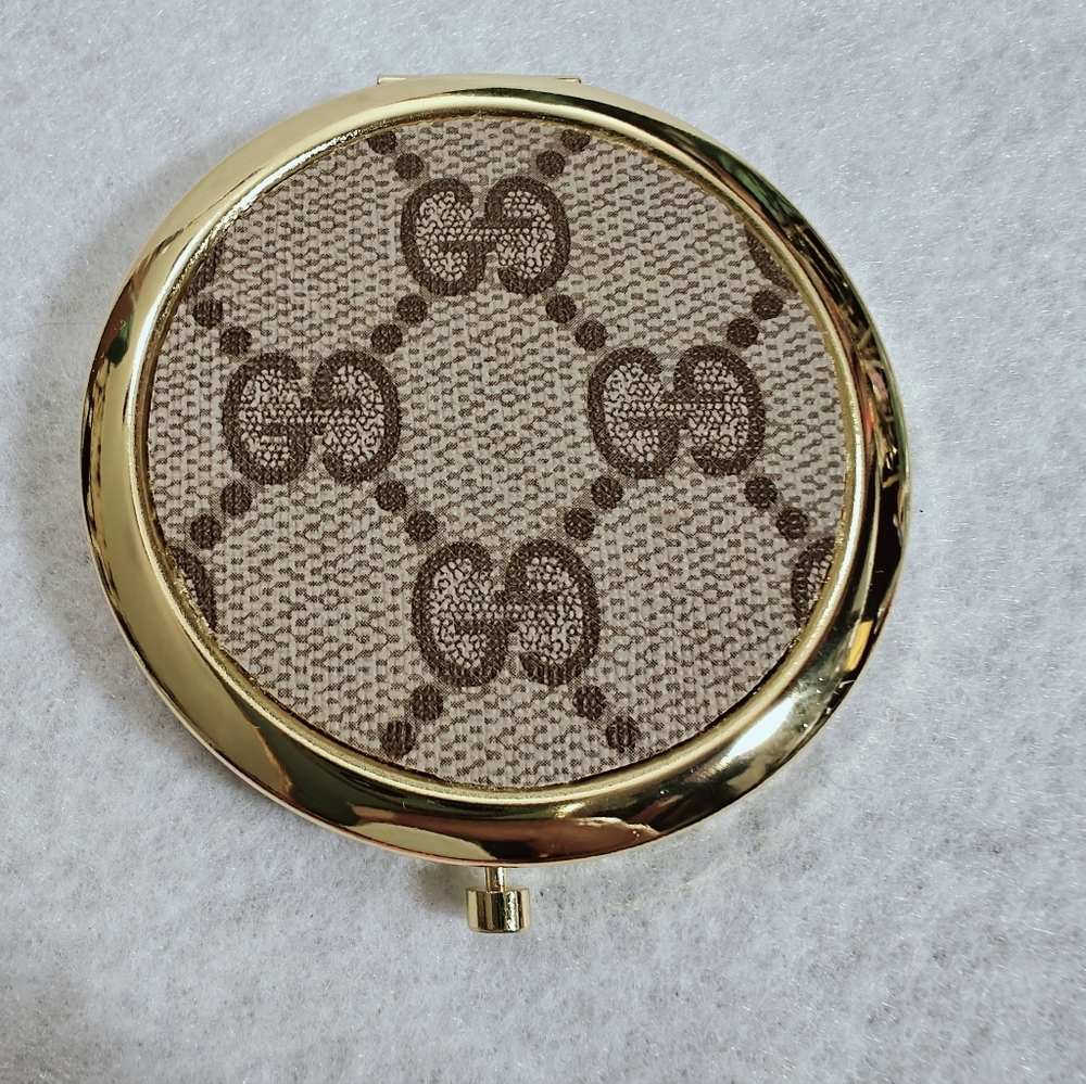 GG Monogram Compact Mirror Gold